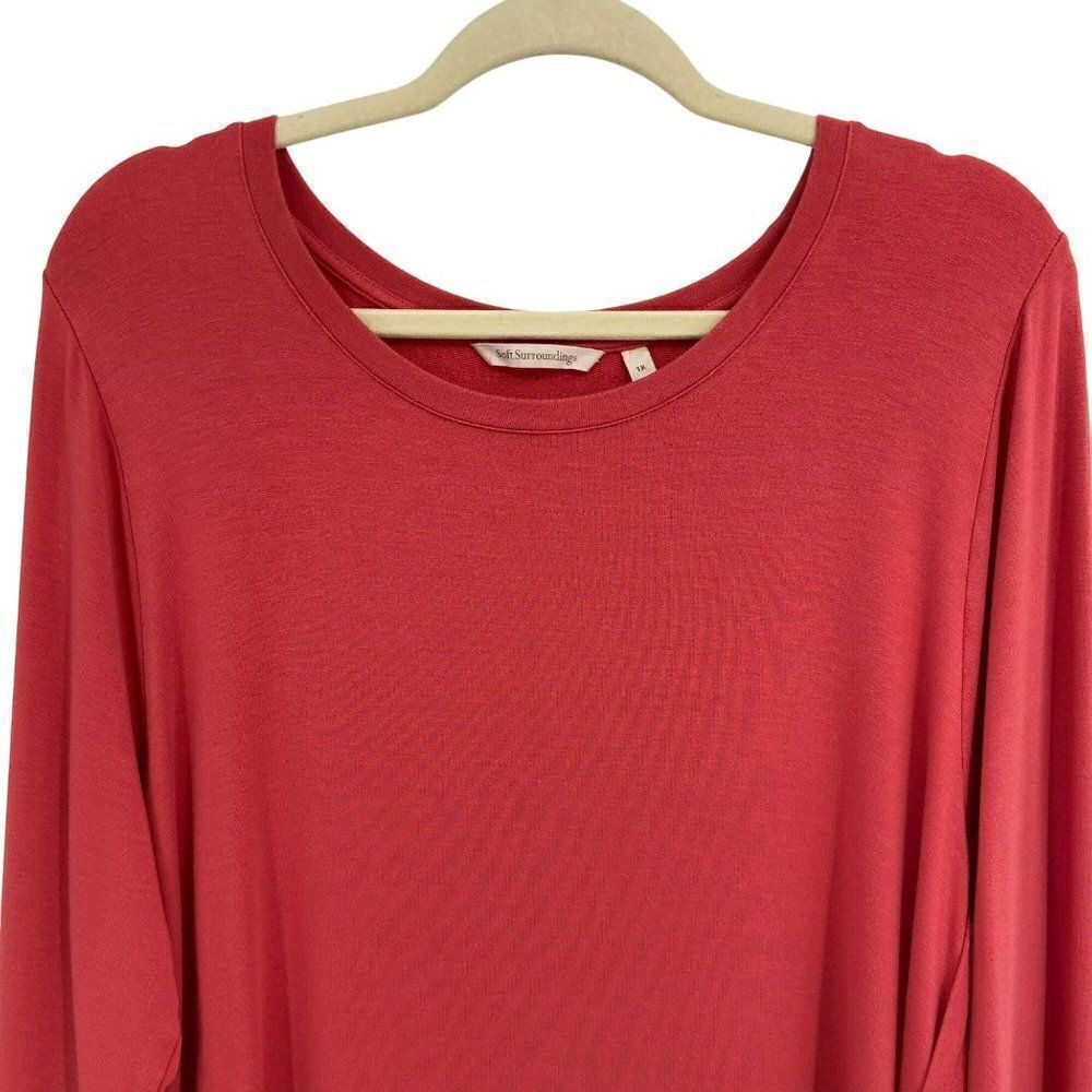 Soft Surroundings Long Sleeve Tunic Button /Loop on Sleeves & Hem Orange Size 1X - Picture 3 of 10